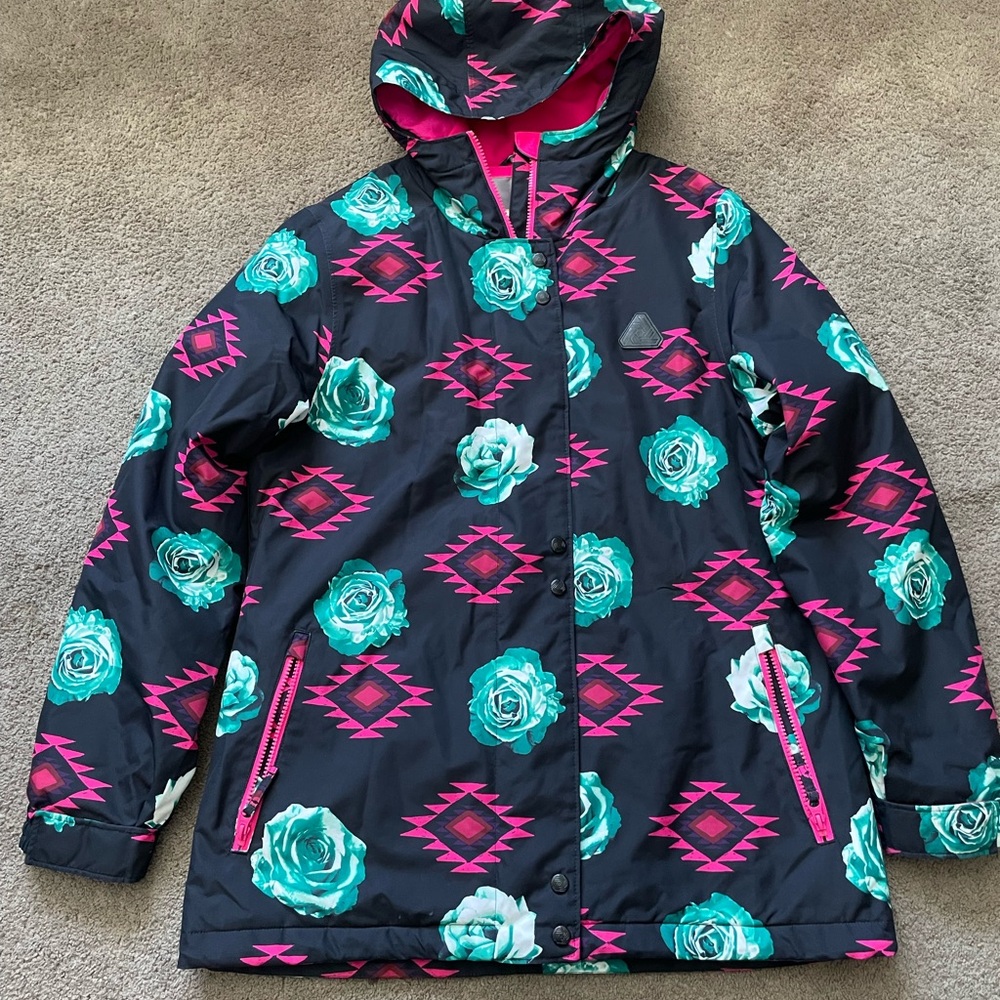 Aperture Snowboard Jacket - Flourescent Pink, Fleece Lined
